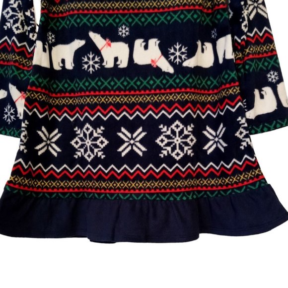 GIRL & DOLL Matching pajamas  SMALL (5-6)  Polar Bear Fleece  Navy Blue NWT  2pc - Picture 5 of 10